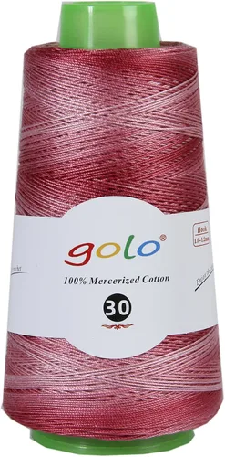 Vista 50 de Golo 3 bolas de hilo de ganchillo tamaño 30, hilo de bordar y lana para tejer a mano para calados 045 000-045 Rojo Caliente