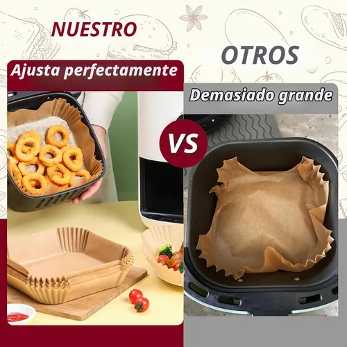 Vista 4 de Revestimientos para freidora de aire CHEFMAN de 2 cuartos de galón, mini forros para freidora de aire desechables para freidora de aire para Cosori