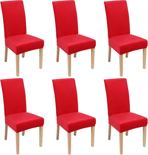 Vista 23 de smiry - Fundas para sillas de comedor de terciopelo elástico y suave, extraíbles, Terciopelo, Beige