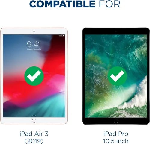 Vista 2 de Tech Armor Protector de pantalla de vidrio templado balístico diseñado para Apple iPad Air 3 (2019), iPad Pro 10.5 (2017) pulgadas, 1 paquete