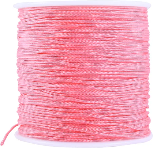 Vista 52 de KONMAY 1 rollo de cuerda de nailon de 150 yardas, trenzado de 0.016 in de nailon Shamballa Macramé/cordón de cuentas, cordón de nudo chino, cuerda