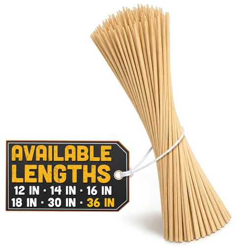 Vista 13 de 100 pinchos de madera de 12 pulgadas, palitos de bambú para aperitivos
