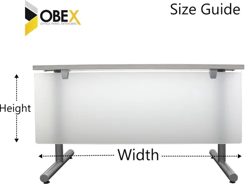 Vista 2 de OBEX Panel de acrílico modestia montado en la mesa, panel de privacidad y barrera para cubículo de oficina, 12 x 24 pulgadas, esmerilado