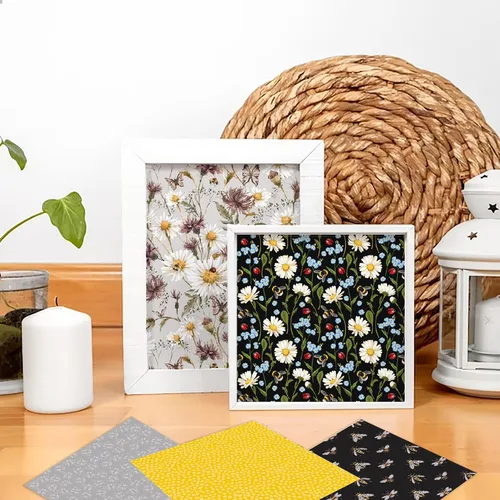 Vista 5 de Paquete de papel de origami con patrón de abeja, 24 hojas de una cara de 6 x 6 pulgadas, fondo de miel, álbum de recortes de panal de abeja, papel
