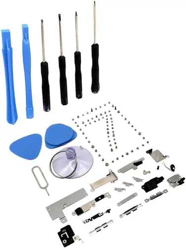 Vista 13 de Piezas internas de la cubierta de la placa de metal para el iPhone 5, reemplazo del soporte incluye juego completo de tornillos y kit