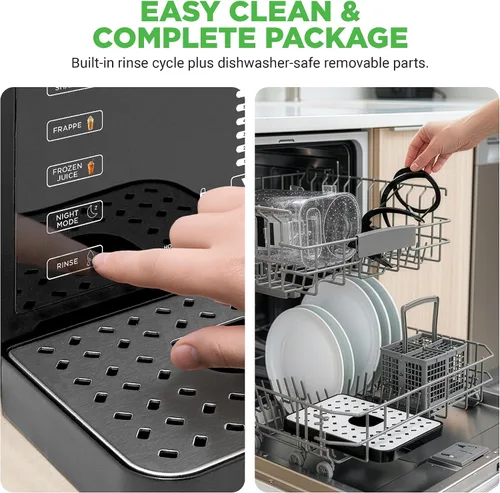 Vista 6 de NutriChef Máquina de granizado para el hogar No necesita hielo Slushys 7 en 1 Programas preestablecidos: autolimpiante, batidos, aguanieve