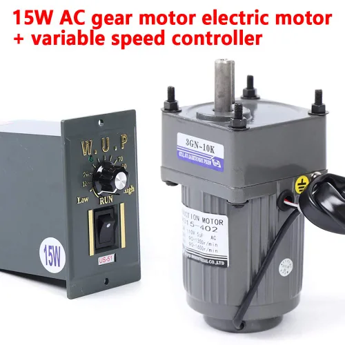 Vista 3 de 15W 10K AC110V 125 RPM Motor reductor de engranajes variable ajustable con controlador de velocidad para la industria