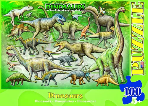 Vista 4 de Rompecabezas de 100 piezas de dinosaurios