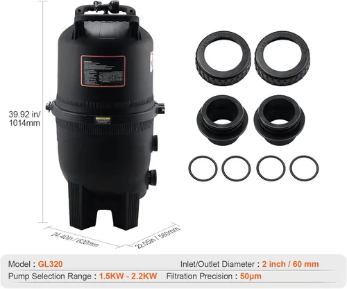 Vista 7 de Happybuy Cartucho filtro de piscina, área de 325 pies cuadrados, sistema de filtración enterrado/sobre el suelo, a prueba de fugas, para jacuzzis