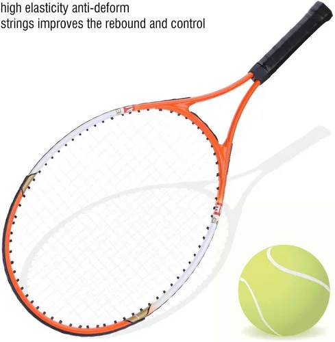 Vista 4 de Raqueta de tenis, 1 raqueta de tenis profesional para adultos, raquetas de tenis recreativas de aleación de aluminio con bolsa de transporte