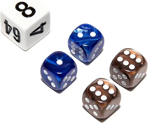 Vista 13 de Bello juegos Deluxe dados de imitación de mármol sets-black/, Azul, 5/8