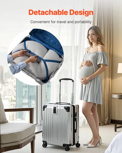 Vista 6 de VEVOR - Almohadas de embarazo para dormir de lado, almohada de maternidad en forma de L para mujeres embarazadas, almohada corporal de embarazo