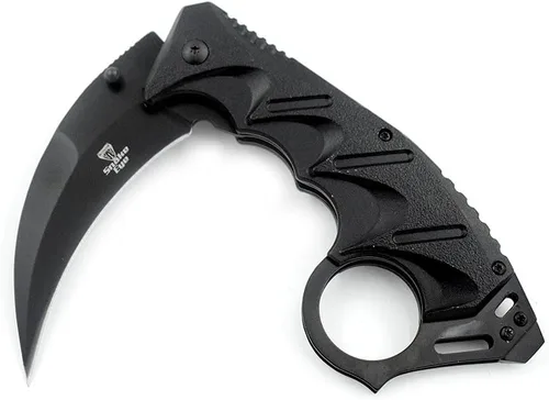 Vista 3 de Cuchillo de bolsillo Snake Eye Tactical para uso diario, estilo de apertura asistida, plegable EDC (Negro)