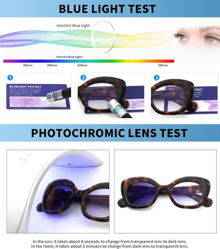 Vista 4 de JM Gafas de lectura con ojo de gato para mujer, lectores de computadora con bloqueo de luz azul con bisagra de resorte Spring Hinge,One Piece Nose