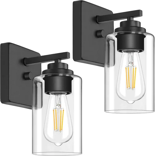 Vista 9 de VerRon Juego de 2 apliques de pared para baño, lámparas modernas de tocador, faroles de montaje de bronce cepillado al óleo, luces de pared