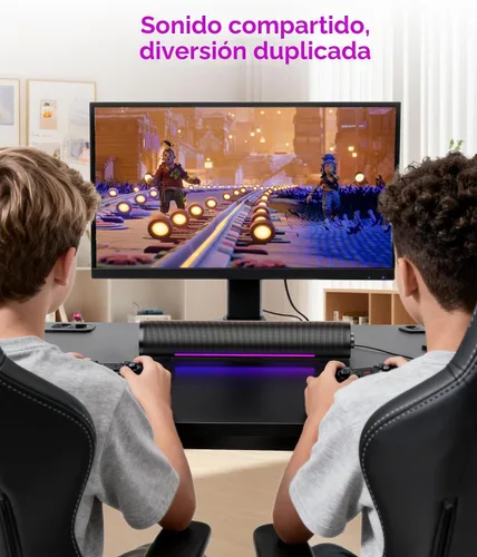 Vista 6 de Altavoces de computadora para PC de escritorio, barra de sonido de PC para juegos, Plug and Play, alimentación USB con audio de 0.138 in