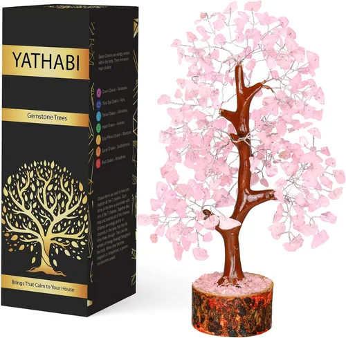 Vista 10 de YATHABI Escultura de gema de turmalina negra, árbol de cristal, decoración de Feng Shui, árbol de dinero de buena suerte