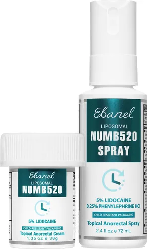 Vista 11 de Ebanel Set de crema anestésica de lidocaína al 5% y bálsamo para tatuajes, crema anestésica tópica Numb520 para alivio del dolor, quemaduras