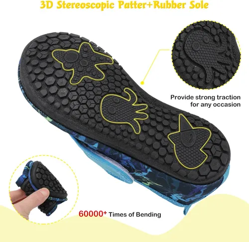 Vista 4 de LeIsfIt Zapatos de agua para niños y niñas, zapatos de playa para bebés, calcetines acuáticos antideslizantes para niños