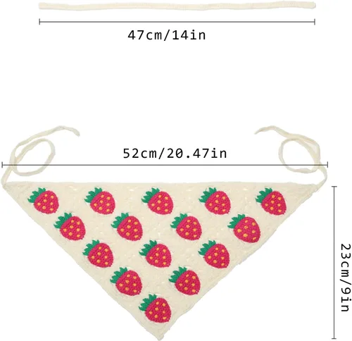 Vista 2 de AWAYTR Crochet Bandana Head Kerchief Hair Scarf 2Pcs Knitted Scarves Tie Bcak Floral Headwrap for Women Girls