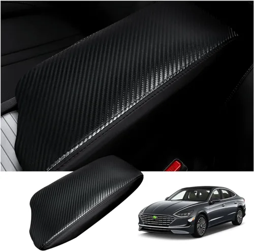 Vista 10 de Autorder Funda de consola central para Hyundai Tucson 2016-2019 2020 2021, accesorios de fibra de carbono, funda impermeable antiarañazos