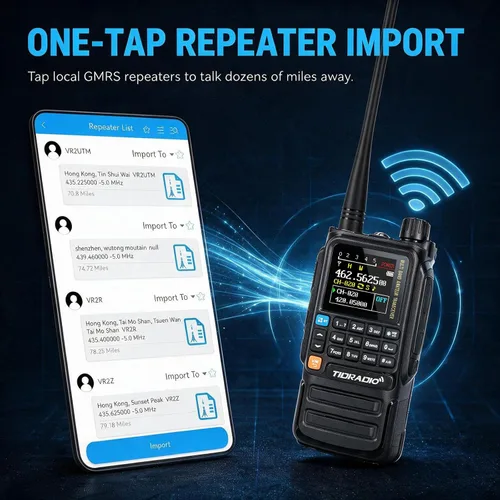 Vista 3 de TIDRADIO TD-H3 Plus GMRS - Radio de mano, programación de aplicaciones, walkie talkie de largo alcance con auricular, batería de 2500 mAh