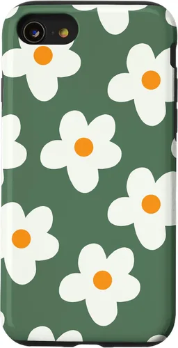 Vista 18 de Retro 60s flower vintage floral pattern sage green Groovy Case for iPhone 16