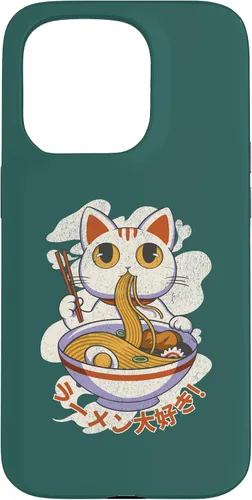 Vista 13 de Funda linda para iPhone 11 Chinese Lucky Cat Eating Ramen noodle lover anime Japón
