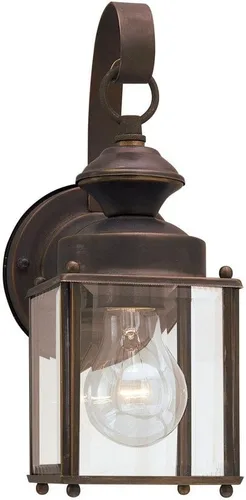 Vista 8 de Sea Gull Lighting 8257-12 Jamestowne - poste farol con cristal biselado transparente, 17 pulgadas, color negro, 8457-12, 100.00watts, 120.00 volts