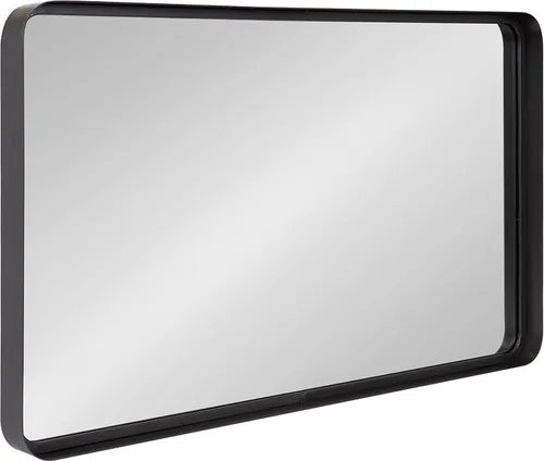 Vista 9 de Kate and Laurel Armenta - Espejo rectangular moderno con marco de metal, 20 x 42, gris carbón oscuro, acento industrial funcional para pared