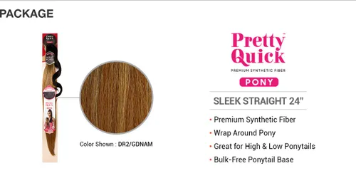 Vista 5 de Outre Cola de caballo Pretty Quick Sleek Straight 24" (1-Jet Black)
