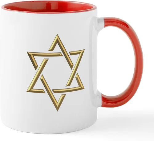 Vista 22 de CafePress STAR OF DAVID - Taza de café de cerámica (11.0 fl oz)