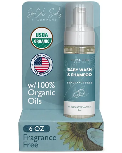Vista 10 de SoCal Suds & Company Champú y gel de baño orgánico 2 en 1 para bebés y gel de baño, jabón de Castilla, jabón corporal suave y champú para pieles