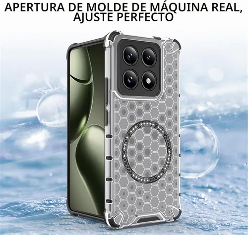 Vista 6 de Funda transparente para Xiaomi 14 T Pro Honeycomb Negro