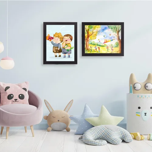 Vista 7 de Marco de arte para niños, 1 unidad, marcos de obras de arte para niños, exhibición intercambiable de 8 x 10.5 pulgadas con paspartú o de 9.5 x 12