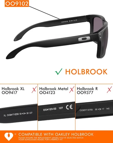 Vista 5 de Lentes de repuesto Tintart compatibles con Oakley Holbrook OO9102 polarizadas grabadas