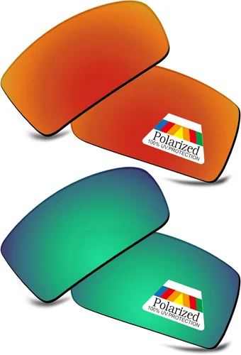 Vista 18 de Bwake Lentes de repuesto para gafas de sol Oakley Gibston OO9449 POLARIZADAS Negro + Azul + Rojo Fuego