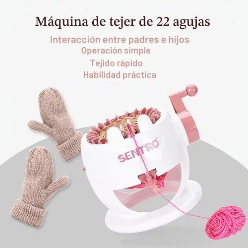 Vista 2 de Yohencin Máquina de tejer, telar de tejer inteligente, máquina giratoria de doble telar, 22 agujas para tejer telar redondo, artefacto de mano