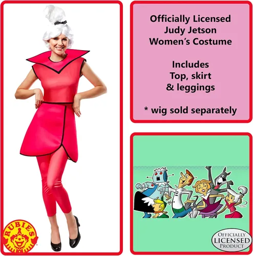 Vista 2 de Rubie's Top de disfraz de Judy Jetson de los Jetsons para mujer, falda y leggings