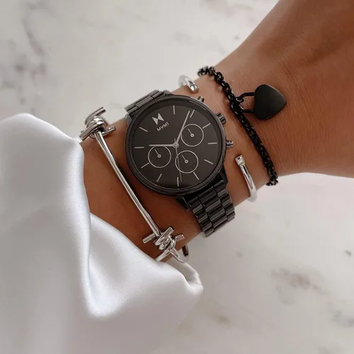 Vista 4 de MVMT Nova Reloj de cerámica negra para mujer