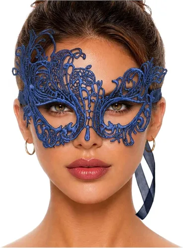 Vista 74 de Masquerade Mask For Women Lace Masquerade Mask for Masquerade Party, Proms, Venetian Party, Mardi Gras, Halloween & Cosplay Ana Bg Pluma de Pavo Real