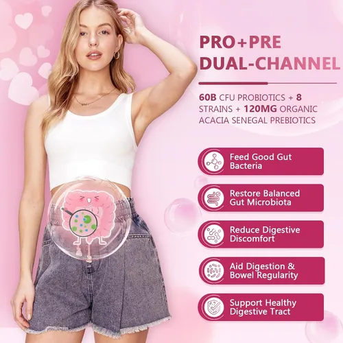 Vista 10 de NATURE TARGET Probióticos para la piel para mujeres 90 cápsulas