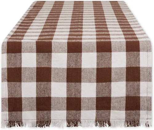 Vista 21 de DII Colección de Mesa a Cuadros Pesada con Flecos, Camino de Mesa, 14x72 pulgadas, Gris 2-Gris