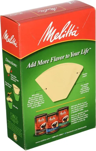 Vista 2 de Melitta 624602#4 Filtros de café con cono marrón natural de 8 a 12 tazas, 100