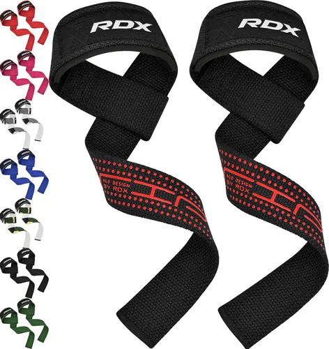 Vista 13 de RDX - Correas de elevación para levantamiento de pesas – Correa de muñeca de gimnasio resistente 100% algodón con acolchado de neopreno de 5 mm