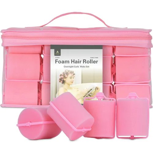Vista 14 de 60 Piezas Rodillos de Espuma para Cabello - Rizadores Suaves para Dormir para Peinado del Cabello (0.59 pulgadas, Rosa)
