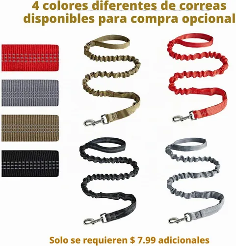 Vista 6 de Collar táctico para perro con parches para nombre, negro: M