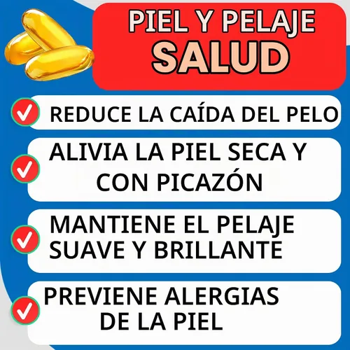 Vista 2 de Píldoras de aceite de pescado Omega 3 para perros - EPA + ácidos grasos DHA - 180ct