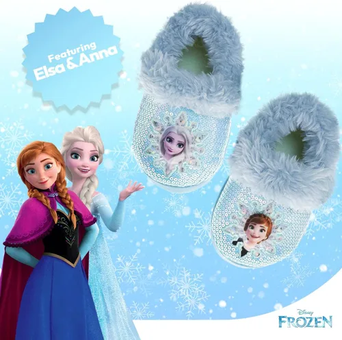 Vista 3 de Disney Frozen Elsa and Anna - Pantuflas de felpa para niñas, antideslizantes, cómodas, esponjosas, ligeras, cálidas, suaves, para interiores y niñas