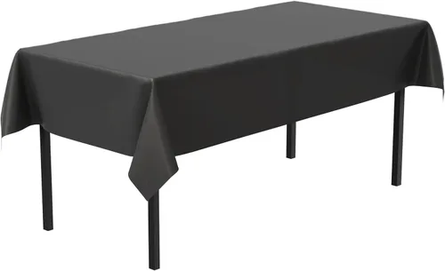 Vista 3 de Bluetable Rollo de plástico para mesa, color negro, 40 x 300 pies, rollos de mantel desechables para cubrir la mesa, manteles de plástico